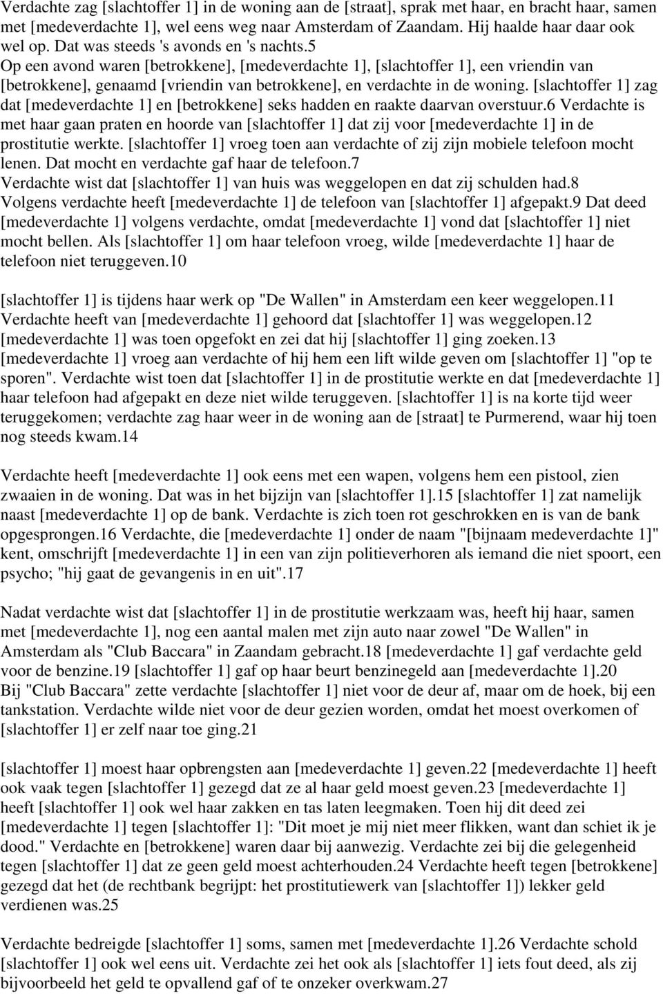 5 Op een avond waren [betrokkene], [medeverdachte 1], [slachtoffer 1], een vriendin van [betrokkene], genaamd [vriendin van betrokkene], en verdachte in de woning.