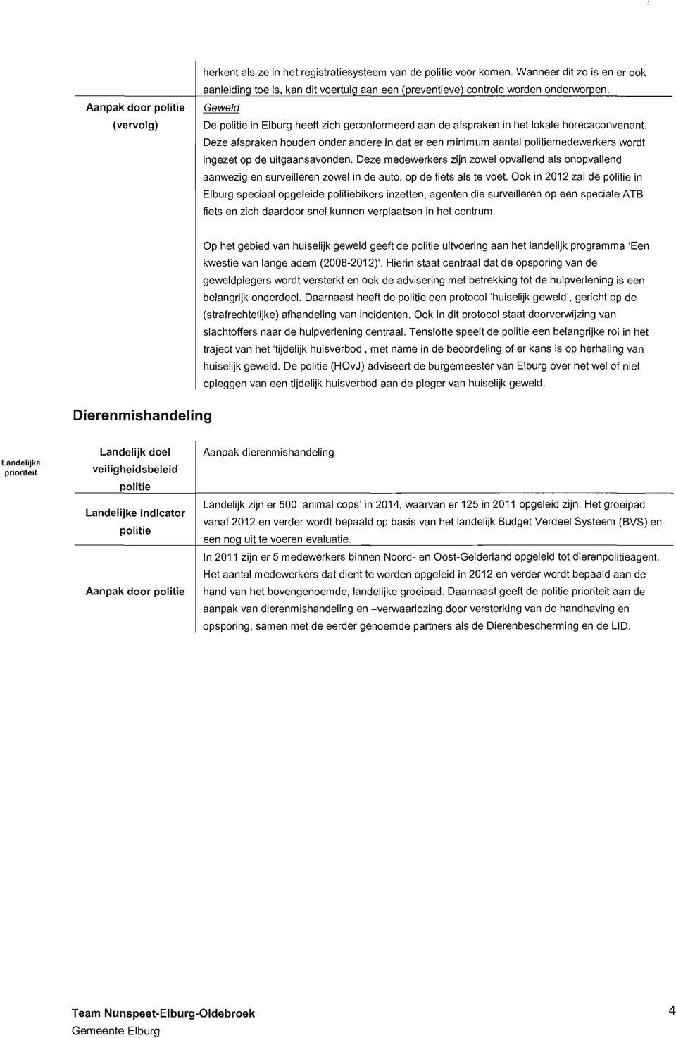 Tenslotte speelt de politie een belangrijke rol in het traject van het'tijdelijk huisverbod', met name in de beoordeling of er kans is op herhaling van huiselijk geweld.