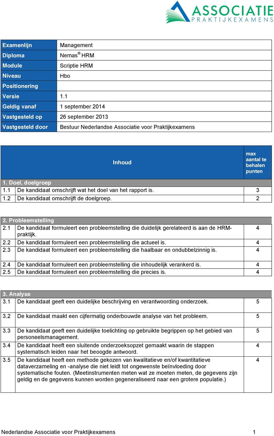 1 De kandidaat omschrijft wat het doel van het rapport is. 3 1.2 De kandidaat omschrijft de doelgroep. 2 2. Probleemstelling 2.