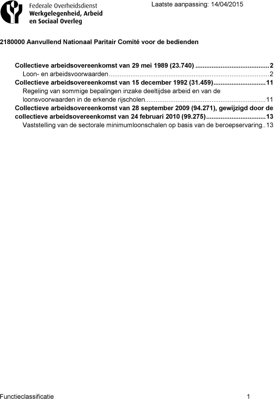 .. 11 Regeling van sommige bepalingen inzake deeltijdse arbeid en van de loonsvoorwaarden in de erkende rijscholen.