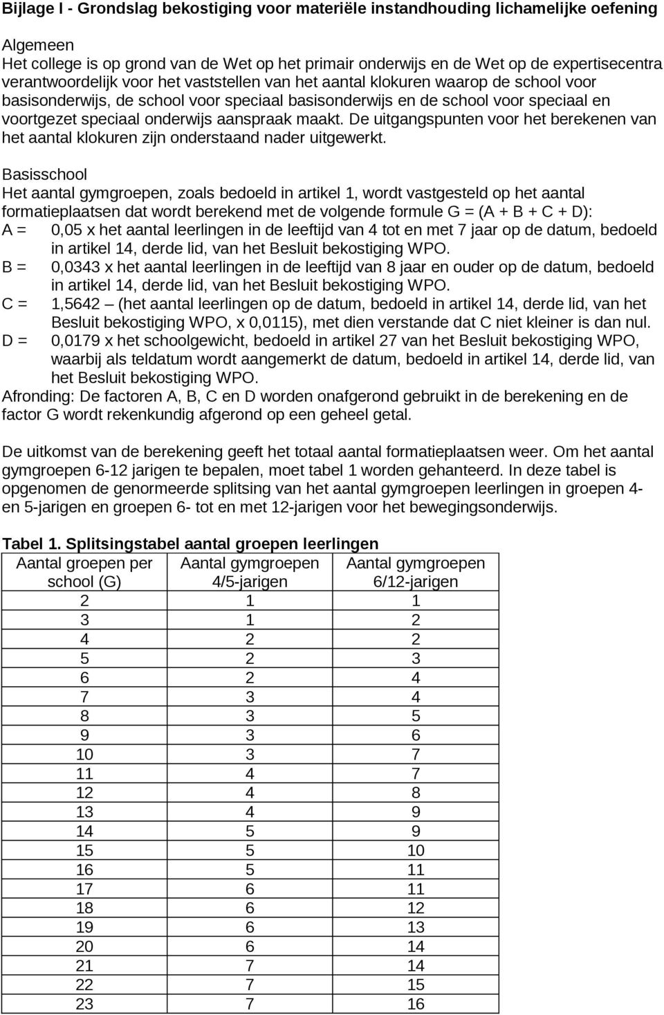 aanspraak maakt. De uitgangspunten voor het berekenen van het aantal klokuren zijn onderstaand nader uitgewerkt.