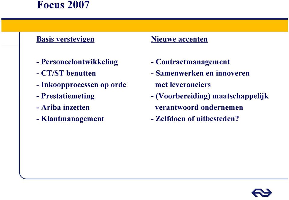 Inkoopprocessen op orde met leveranciers - Prestatiemeting - (Voorbereiding)