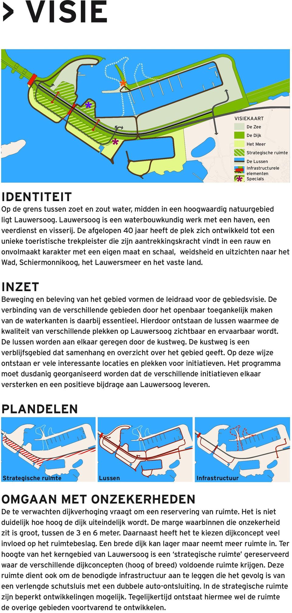 weidsheid en uitzichten naar het Wad, Schiermonnikoog, het Lauwersmeer en het vaste land. INZET Beweging en beleving van het gebied vormen de leidraad voor de gebiedsvisie.