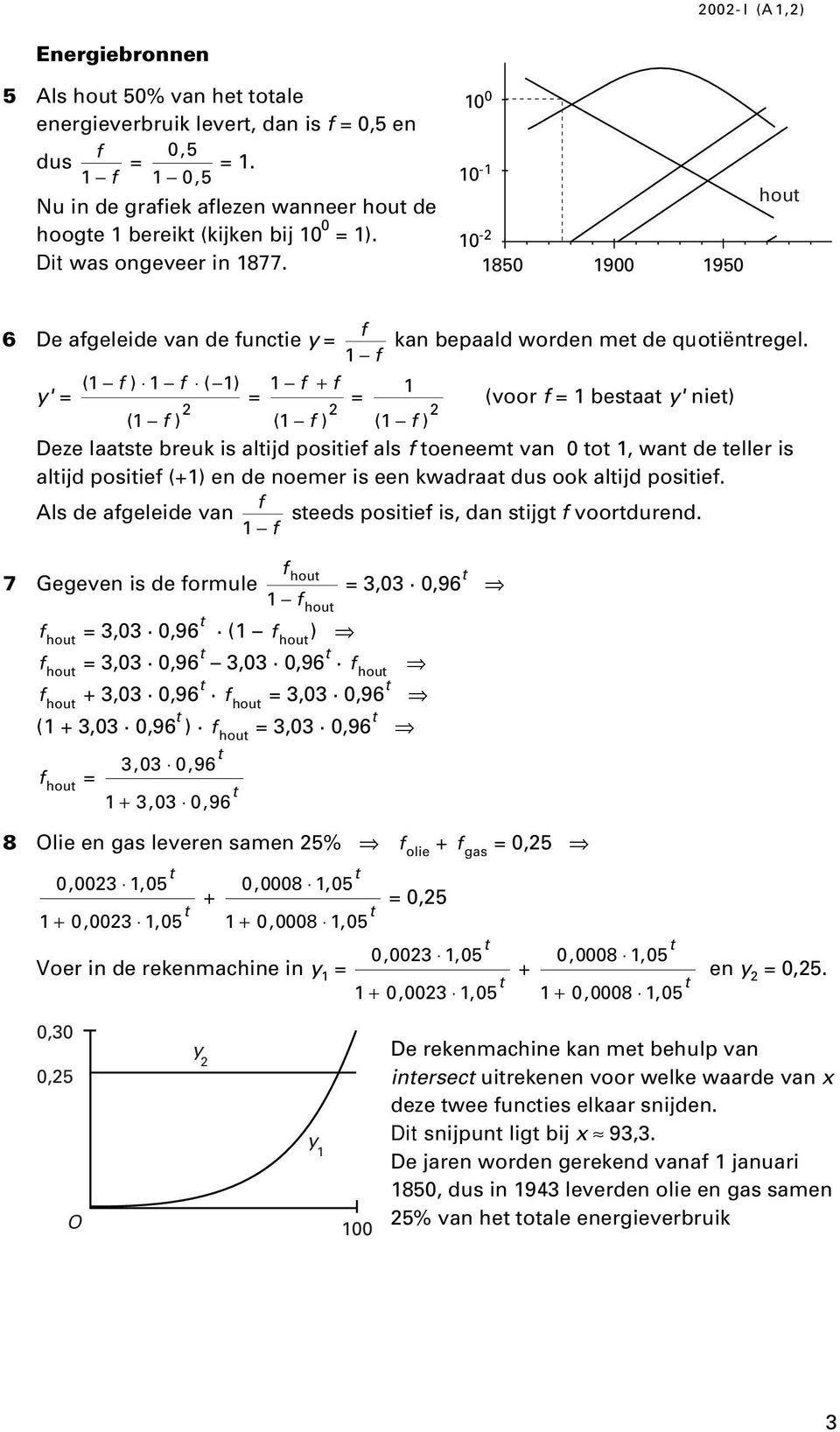 f y' ( f ) f ( ) f + f (voor f besaa y' nie) ( f ) ( f ) ( f ) Deze laase breuk is alijd posiief als f oeneem van 0 o, wan de eller is alijd posiief (+) en de noemer is een kwadraa dus ook alijd