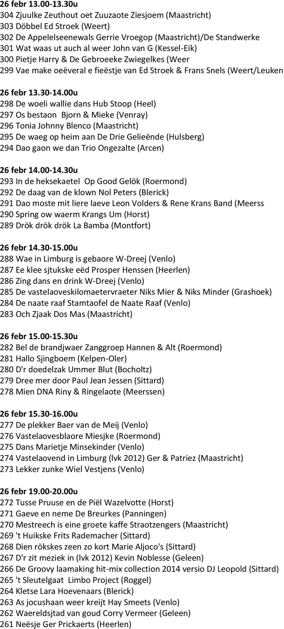 (Kessel-Eik) 300 Pietje Harry & De Gebroeeke Zwiegelkes (Weer 299 Vae make oeëveral e fieëstje van Ed Stroek & Frans Snels (Weert/Leuken 26 febr 13.30-14.