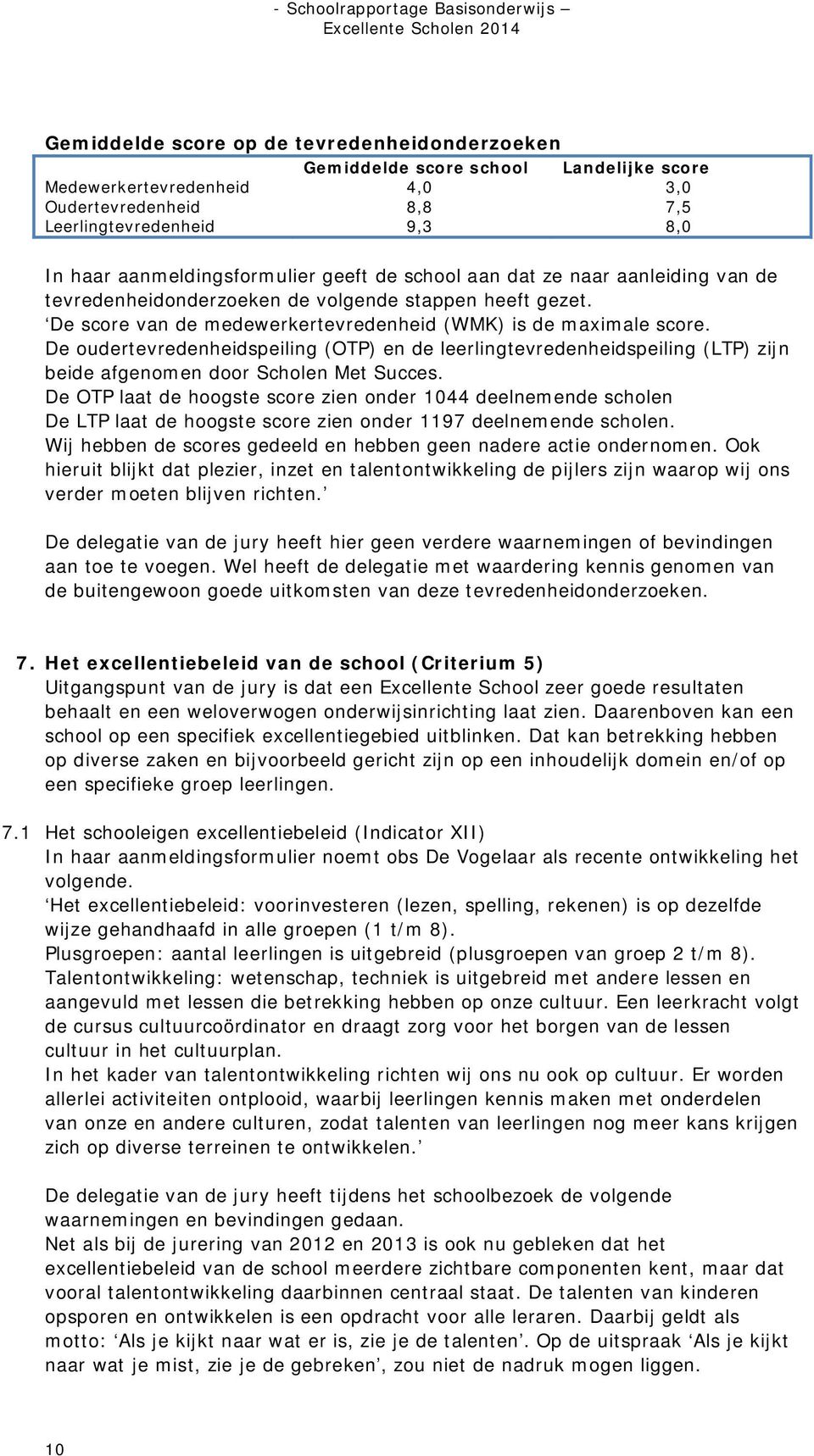 De oudertevredenheidspeiling (OTP) en de leerlingtevredenheidspeiling (LTP) zijn beide afgenomen door Scholen Met Succes.