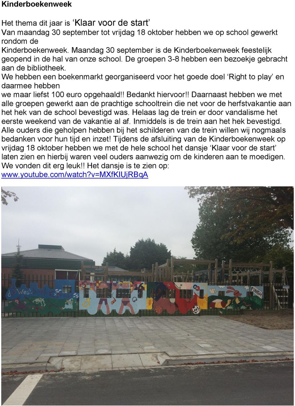 We hebben een boekenmarkt georganiseerd voor het goede doel Right to play en daarmee hebben we maar liefst 100 euro opgehaald!! Bedankt hiervoor!