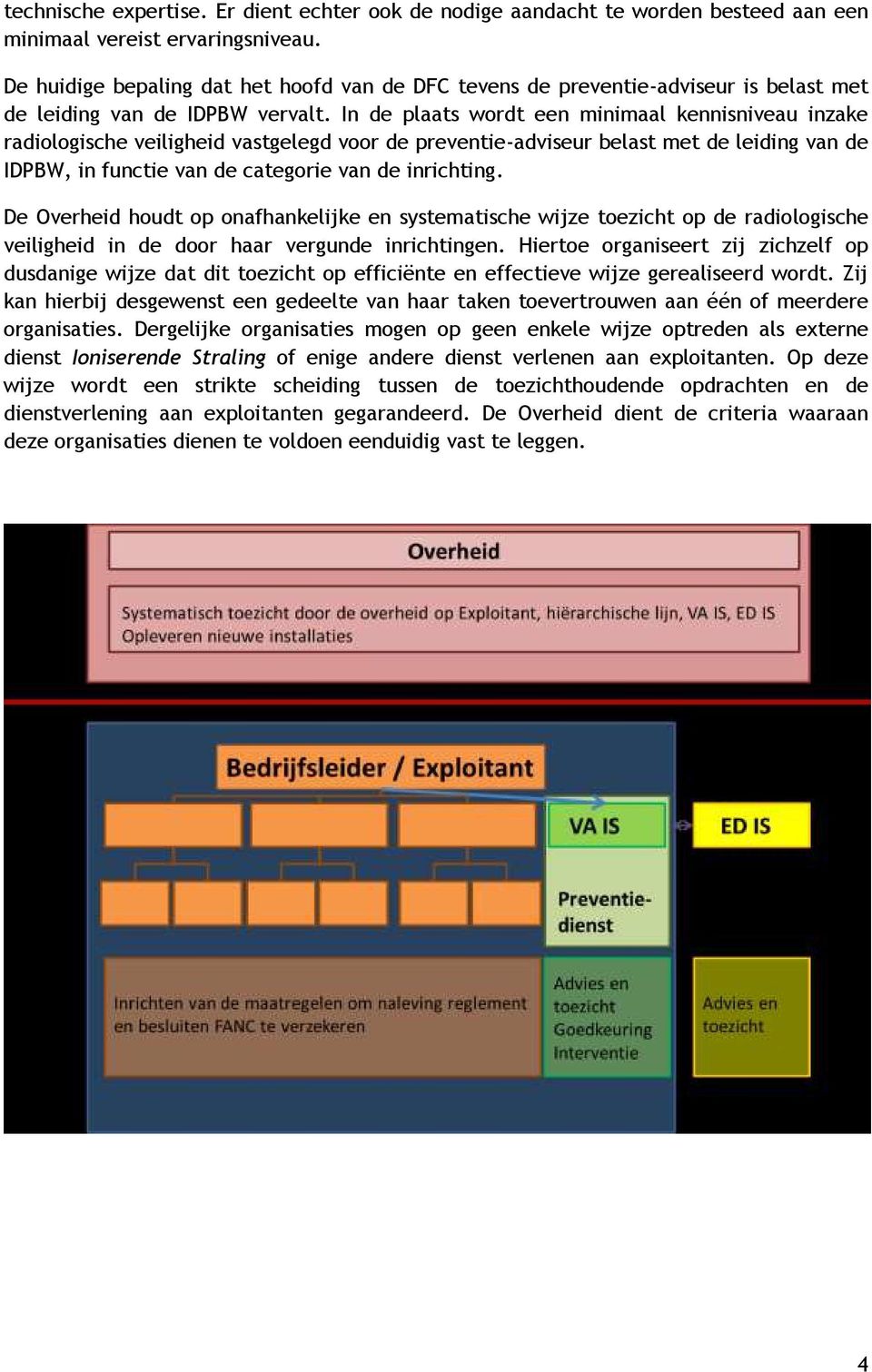 In de plaats wordt een minimaal kennisniveau inzake radiologische veiligheid vastgelegd voor de preventie-adviseur belast met de leiding van de IDPBW, in functie van de categorie van de inrichting.