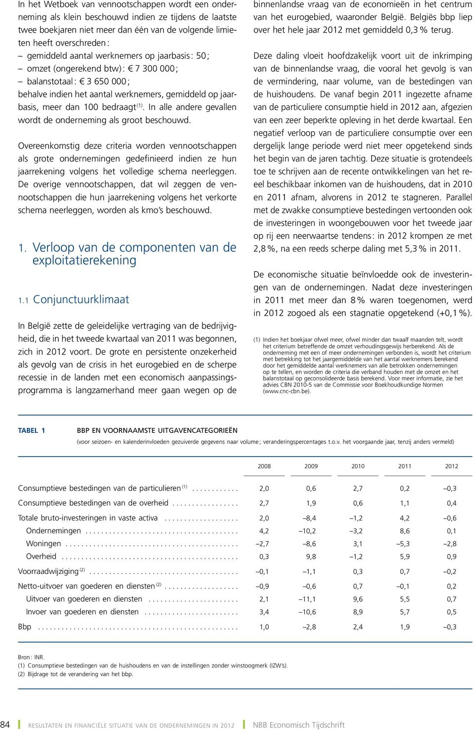 In alle andere gevallen wordt de onderneming als groot beschouwd.