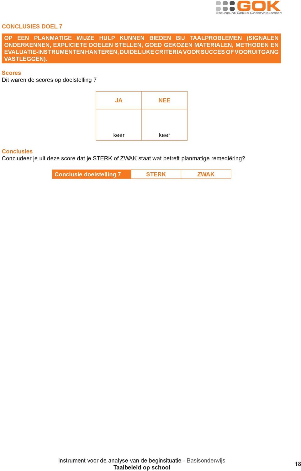 criteria voor succes of vooruitgang vastleggen).