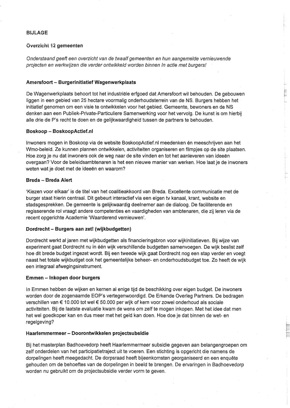 De gebouwen liggen in een gebied van 25 hectare voormalig onderhoudsterrein van de NS. Burgers hebben het initiatief genomen om een visie te ontwikkelen voor het gebied.