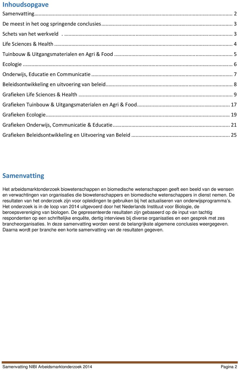 .. 17 Grafieken Ecologie... 19 Grafieken Onderwijs, Communicatie & Educatie... 21 Grafieken Beleidsontwikkeling en Uitvoering van Beleid.