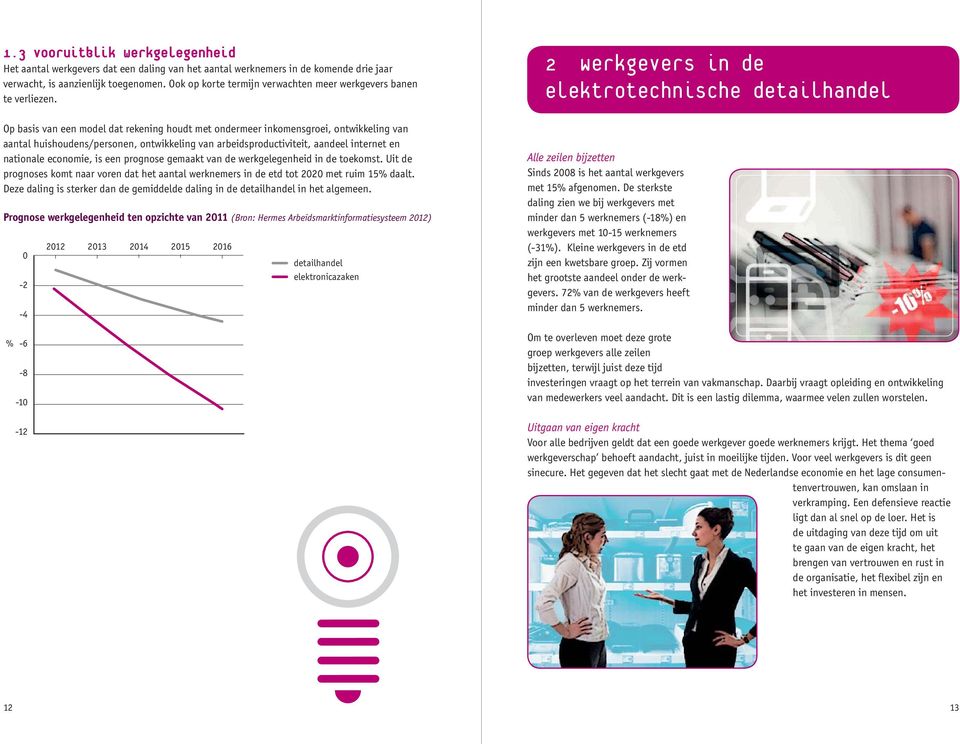 Op basis van een model dat rekening houdt met ondermeer inkomensgroei, ontwikkeling van aantal huishoudens/personen, ontwikkeling van arbeidsproductiviteit, aandeel internet en nationale economie, is