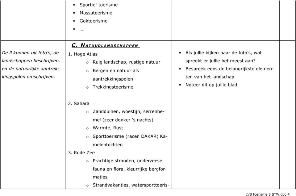 Bespreek eens de belangrijkste elementen van het landschap Nteer dit p jullie blad 2. Sahara Zandduinen, westijn, serrenhemel (zeer dnker s nachts) Warmte, Rust 3.