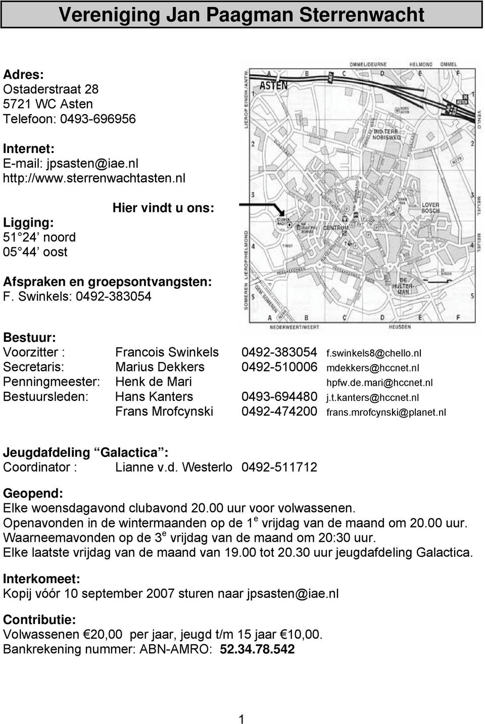 nl Secretaris: Marius Dekkers 0492-510006 mdekkers@hccnet.nl Penningmeester: Henk de Mari hpfw.de.mari@hccnet.nl Bestuursleden: Hans Kanters 0493-694480 j.t.kanters@hccnet.