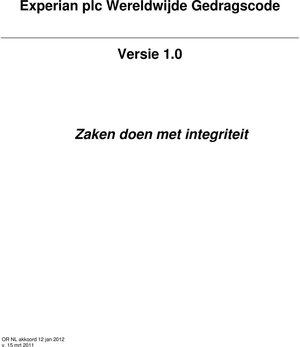 0 Zaken doen met integriteit