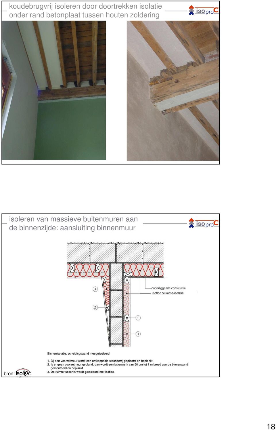 houten zoldering isoleren van massieve