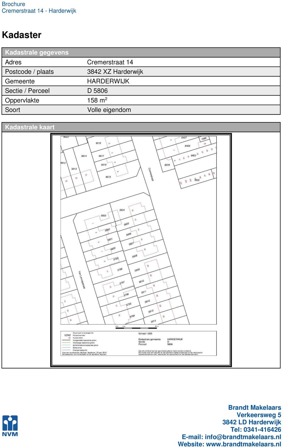 Gemeente HARDERWIJK Sectie / Perceel D 5806