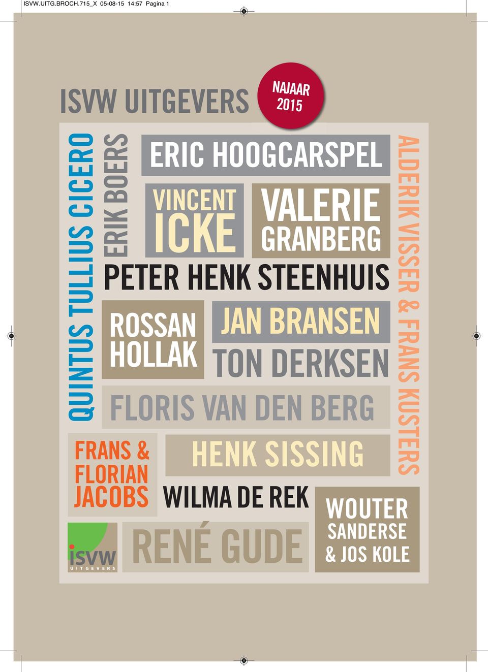 BOERS VINCENT VALERIE ICKE GRANBERG PETER HENK STEENHUIS ROSSAN HOLLAK FRANS & FLORIAN