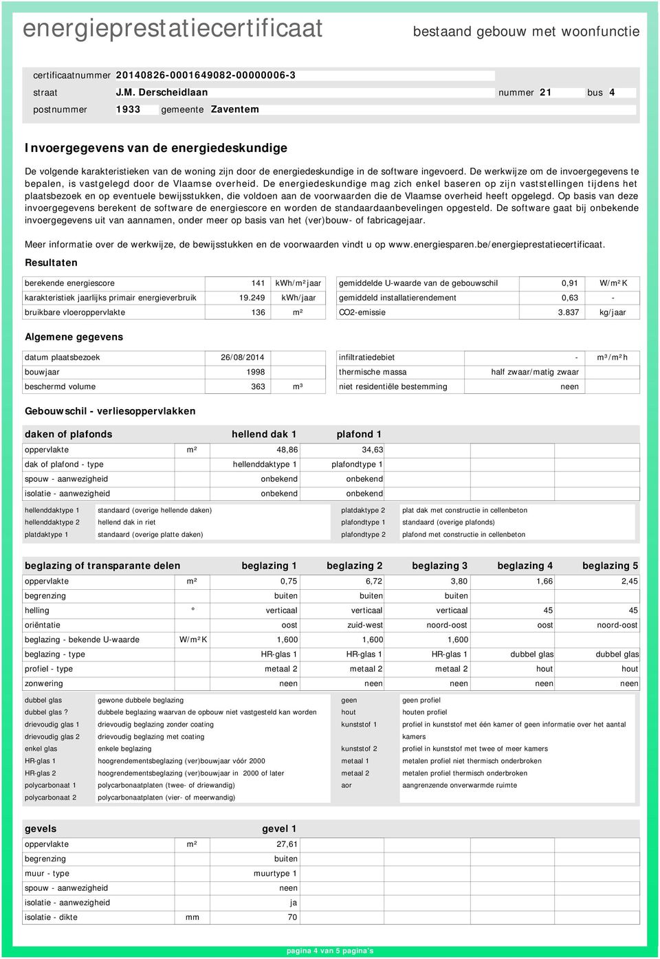 De energiedeskundige mag zich enkel baseren op zijn vaststellingen tijdens het plaatsbezoek en op eventuele bewijsstukken, die voldoen aan de voorwaarden die de Vlaamse overheid heeft opgelegd.