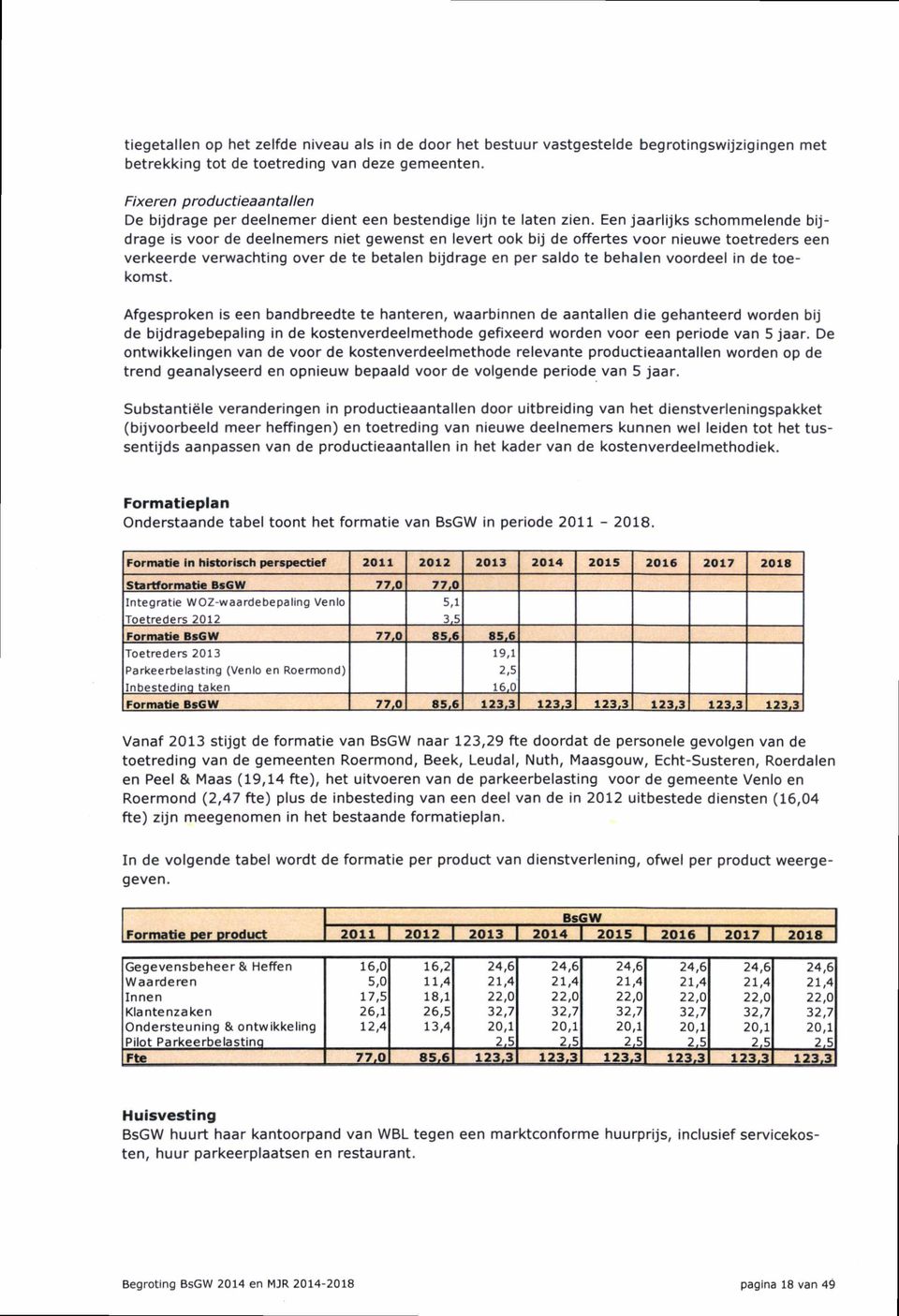 Een jaarlijks schommelende bijdrage is voor de deelnemers niet gewenst en levert ook bij de offertes voor nieuwe toetreders een verkeerde verwachting over de te betalen bijdrage en per saldo te