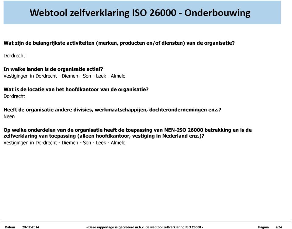 Dordrecht Heeft de organisatie andere divisies, werkmaatschappijen, dochterondernemingen enz.