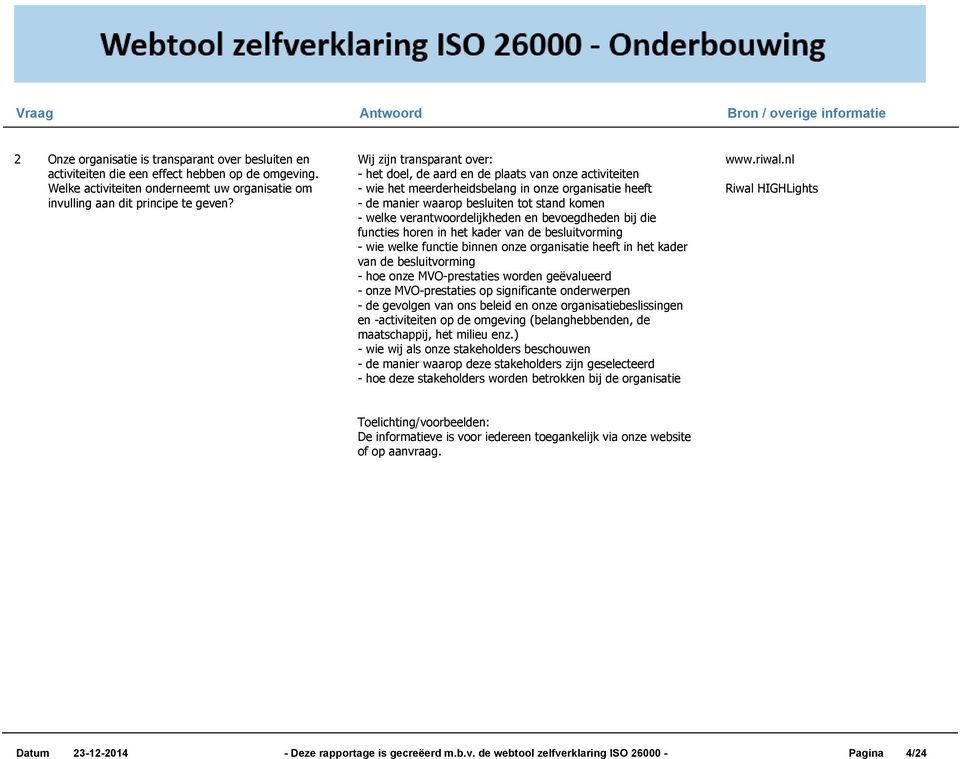 verantwoordelijkheden en bevoegdheden bij die functies horen in het kader van de besluitvorming - wie welke functie binnen onze organisatie heeft in het kader van de besluitvorming - hoe onze