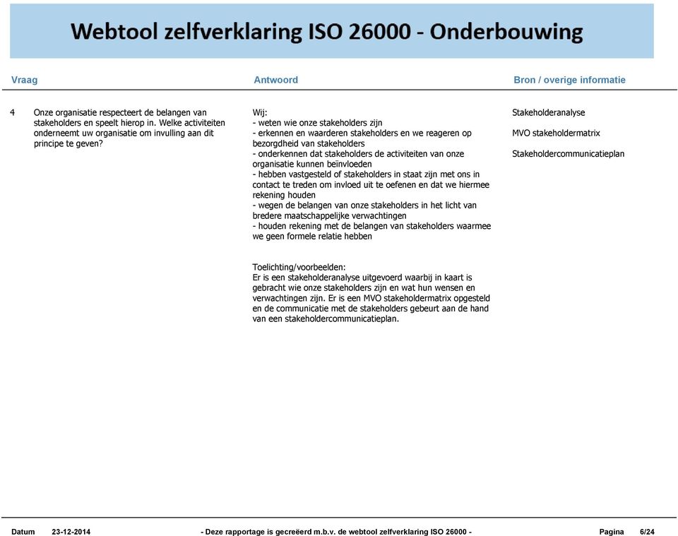 beïnvloeden - hebben vastgesteld of stakeholders in staat zijn met ons in contact te treden om invloed uit te oefenen en dat we hiermee rekening houden - wegen de belangen van onze stakeholders in