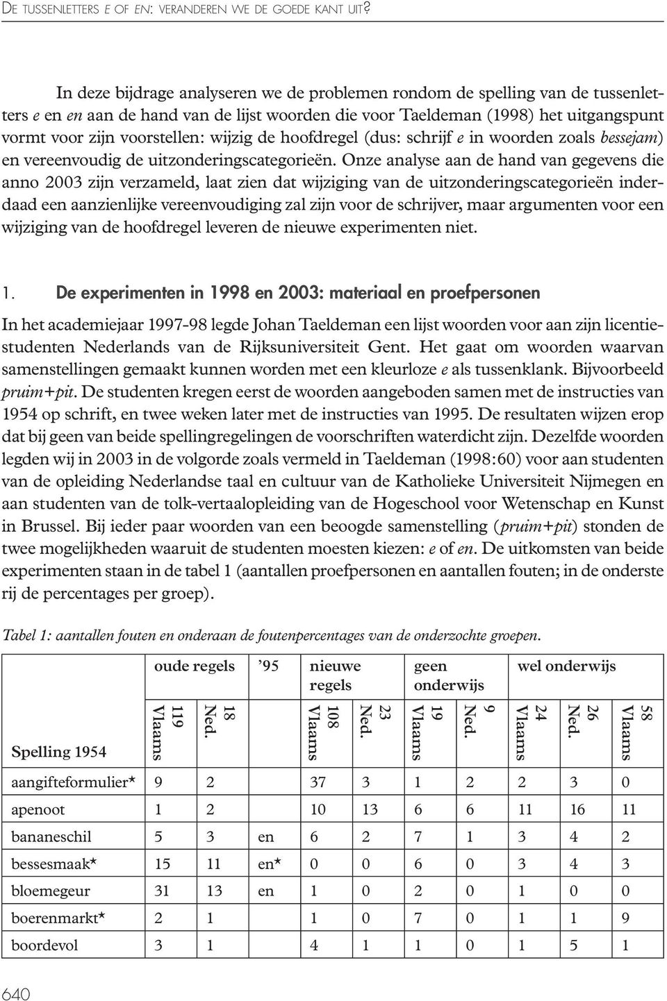 wijzig de hoofdregel (dus: schrijf e in woorden zoals bessejam) en vereenvoudig de uitzonderingscategorieën.