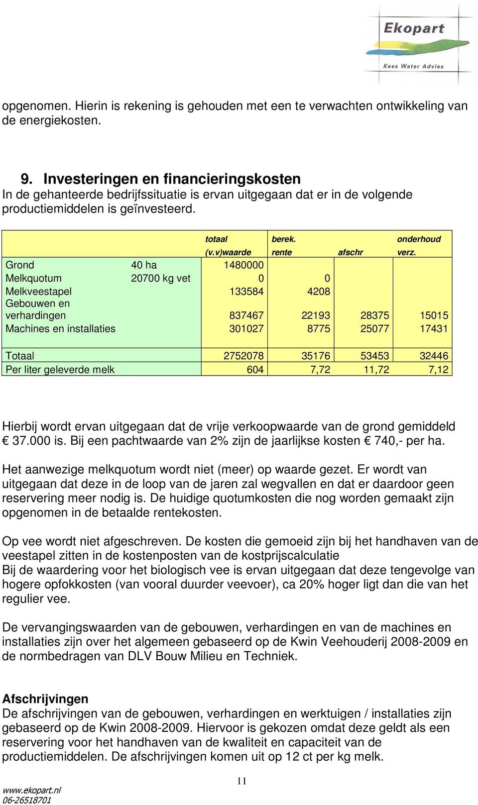 v)waarde rente afschr verz.