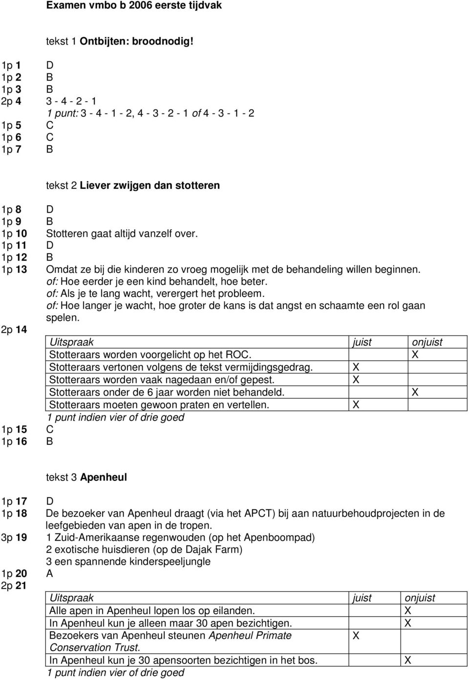 vanzelf over. Omdat ze bij die kinderen zo vroeg mogelijk met de behandeling willen beginnen. of: Hoe eerder je een kind behandelt, hoe beter. of: ls je te lang wacht, verergert het probleem.