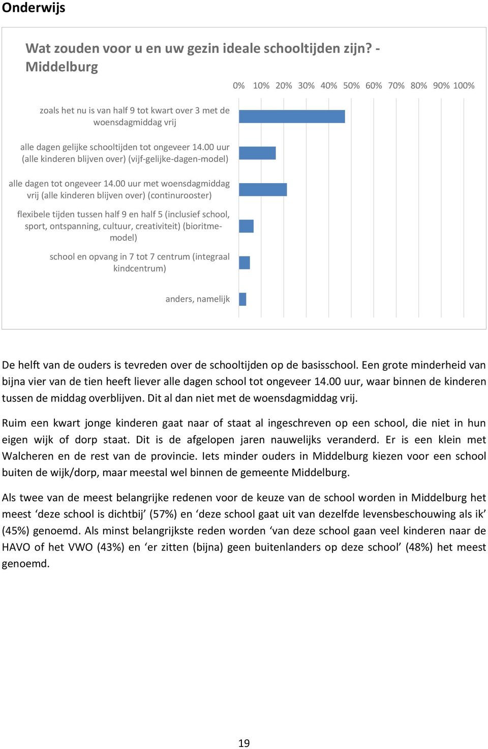 00 uur met woensdagmiddag vrij (alle kinderen blijven over) (continurooster) flexibele tijden tussen half 9 en half 5 (inclusief school, sport, ontspanning, cultuur, creativiteit) (bioritmemodel)