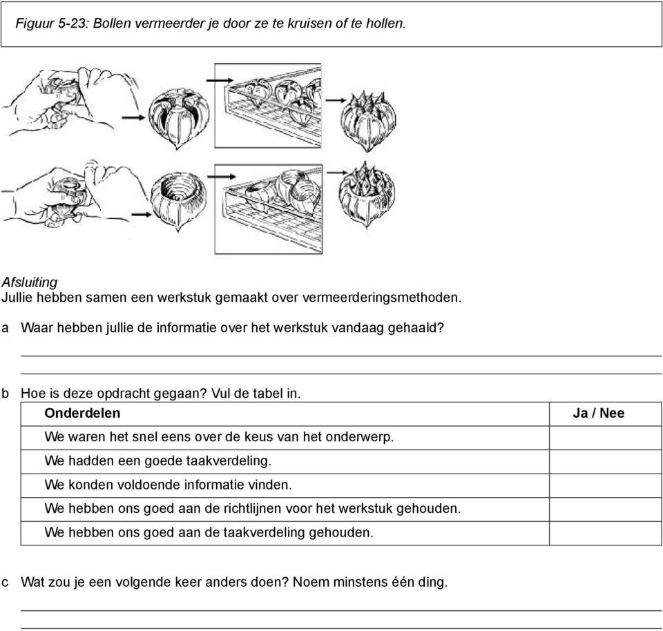 Hoe is deze opdrcht gegn? Vul de tel in. Onderdelen We wren het snel eens over de keus vn het onderwerp. We hdden een goede tkverdeling.