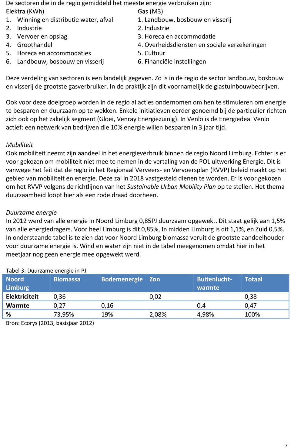 Financiële instellingen Deze verdeling van sectoren is een landelijk gegeven. Zo is in de regio de sector landbouw, bosbouw en visserij de grootste gasverbruiker.