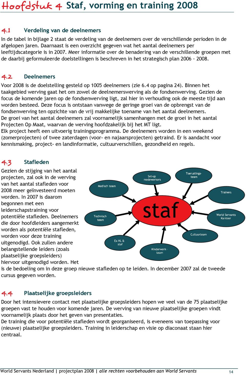 Meer informatie over de benadering van de verschillende groepen met de daarbij geformuleerde doelstellingen is beschreven in het strategisch plan 2006 2008. 4.