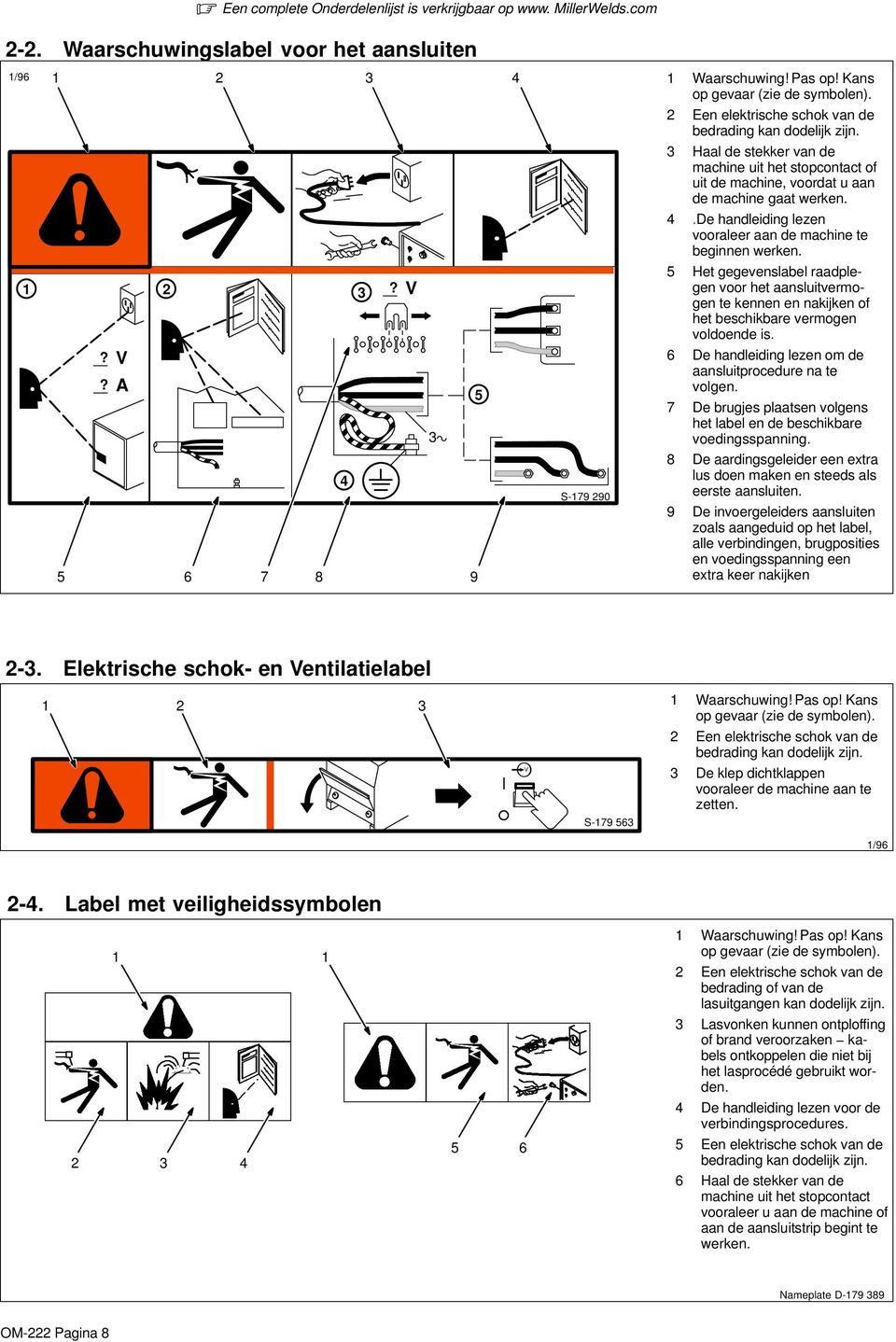 3 Haal de stekker van de machine uit het stopcontact of uit de machine, voordat u aan de machine gaat werken. 4.De handleiding lezen vooraleer aan de machine te beginnen werken.