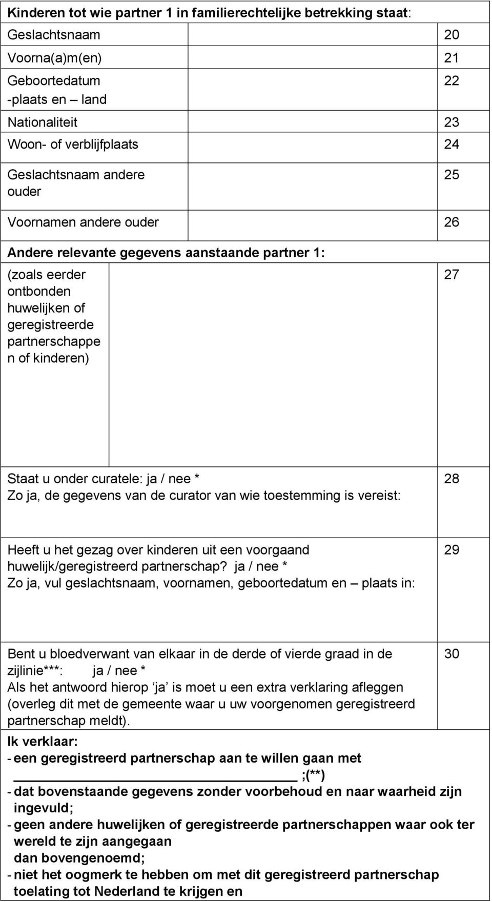 ja, de gegevens van de curator van wie toestemming is vereist: 28 Heeft u het gezag over kinderen uit een voorgaand huwelijk/geregistreerd partnerschap?