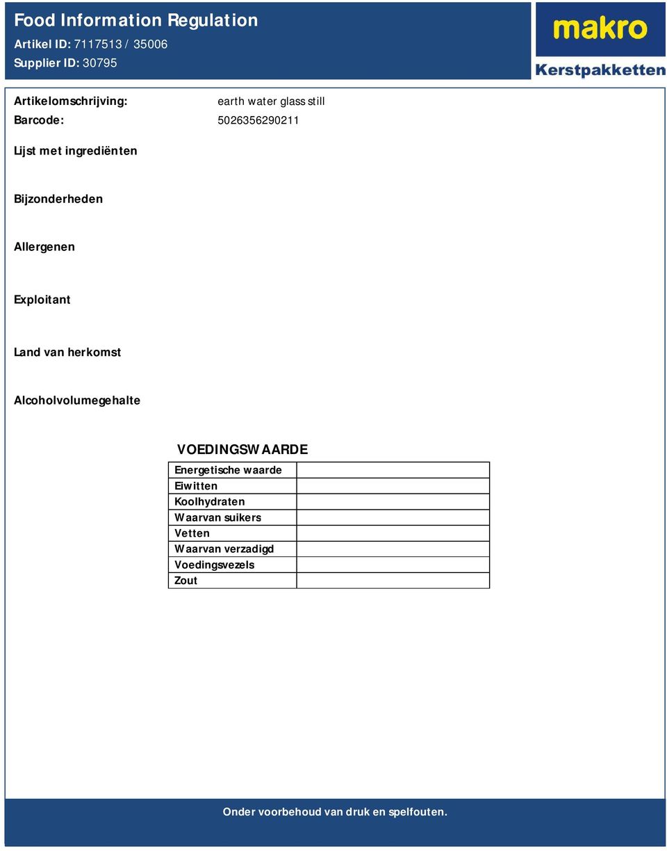 Energetische waarde Eiwitten Koolhydraten