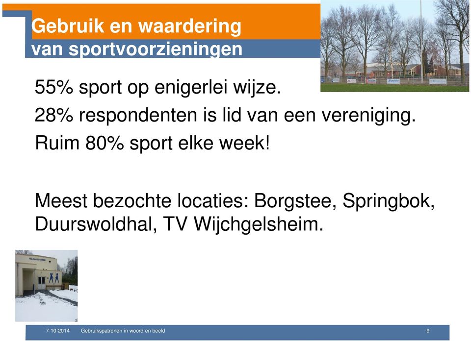 Ruim 80% sport elke week!