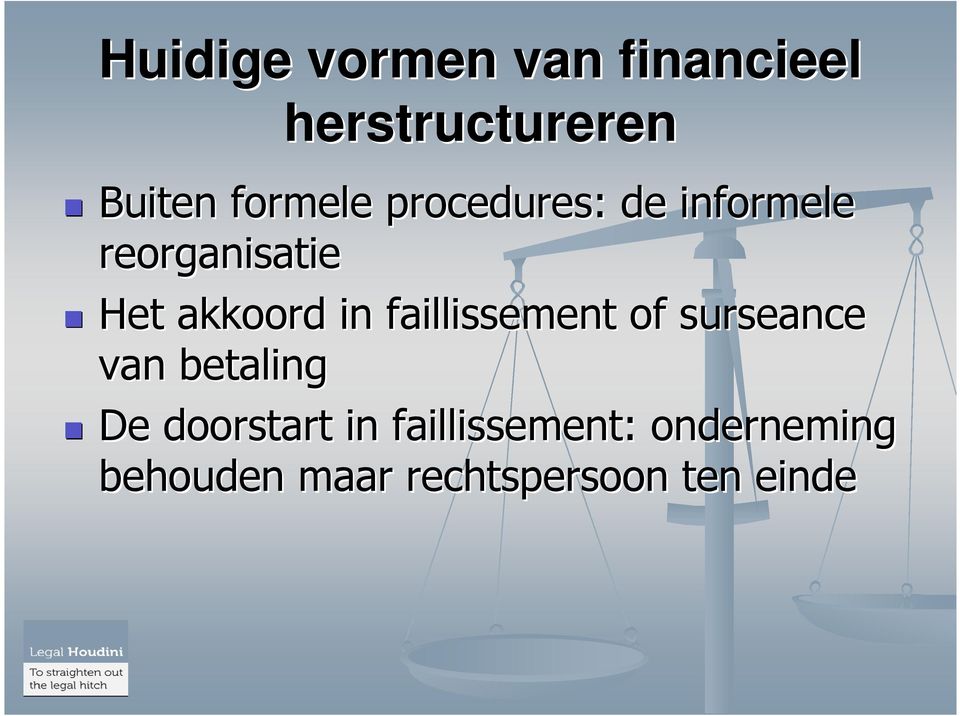 in faillissement of surseance van betaling De doorstart in