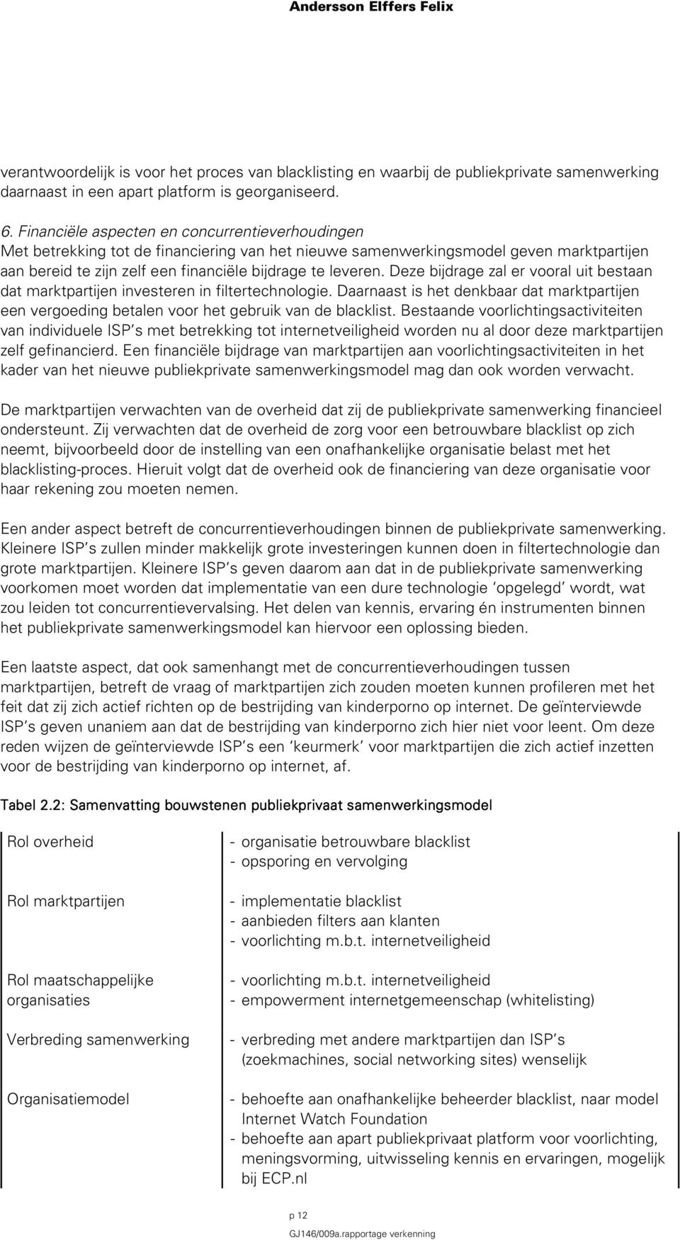 Deze bijdrage zal er vooral uit bestaan dat marktpartijen investeren in filtertechnologie. Daarnaast is het denkbaar dat marktpartijen een vergoeding betalen voor het gebruik van de blacklist.