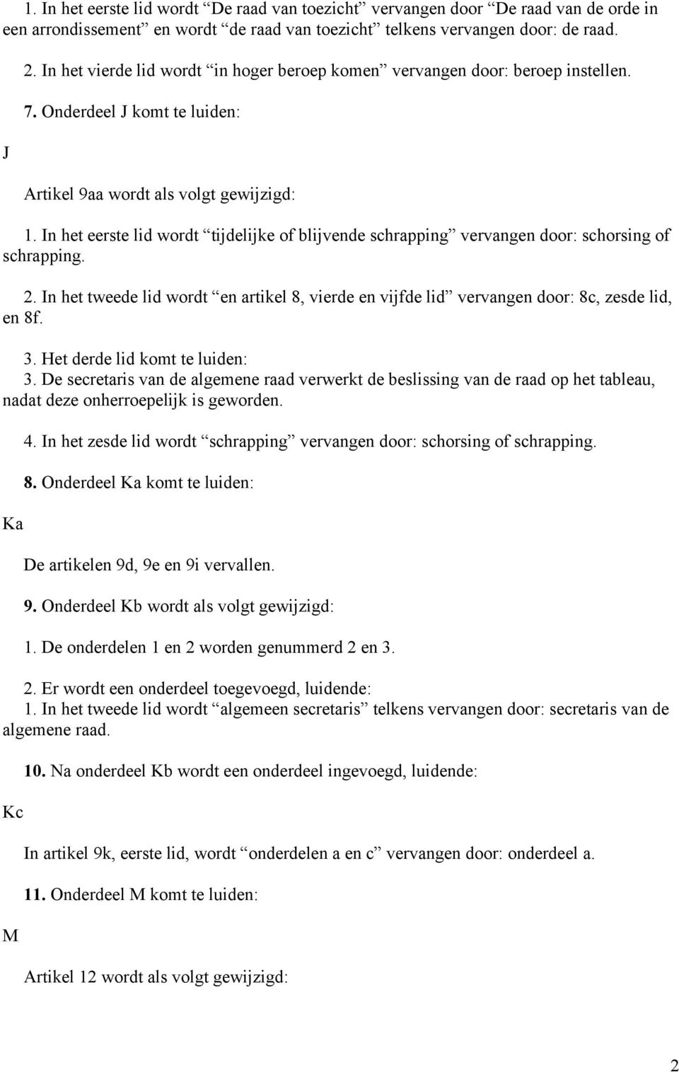 In het eerste lid wordt tijdelijke of blijvende schrapping vervangen door: schorsing of schrapping. 2. In het tweede lid wordt en artikel 8, vierde en vijfde lid vervangen door: 8c, zesde lid, en 8f.