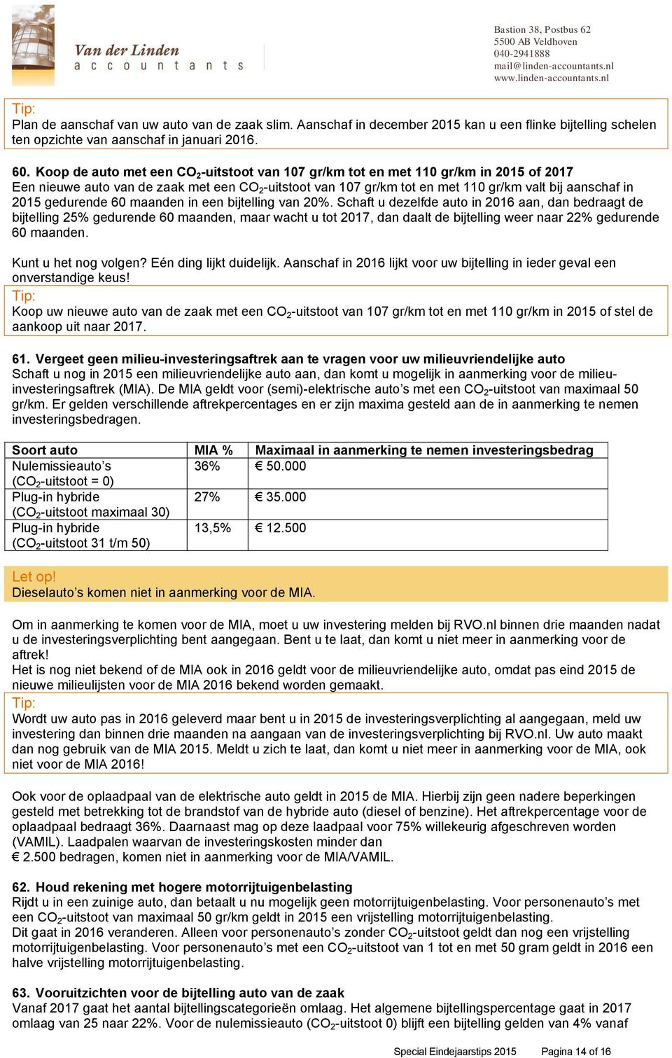 gedurende 60 maanden in een bijtelling van 20%.