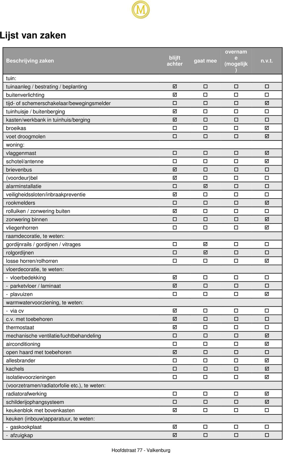 rolluiken / zonwering buiten zonwering binnen vliegenhorren raamdecoratie, te weten: gordijnrails / gordijnen / vitrages rolgordijnen losse horren/rolhorren vloerdecoratie, te weten: - vloerbedekking