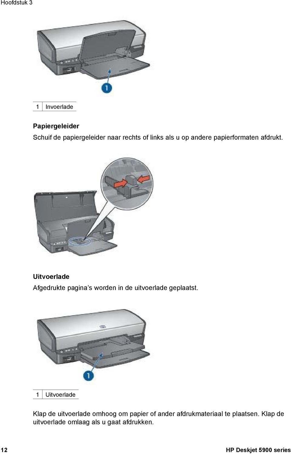 Uitvoerlade Afgedrukte pagina s worden in de uitvoerlade geplaatst.