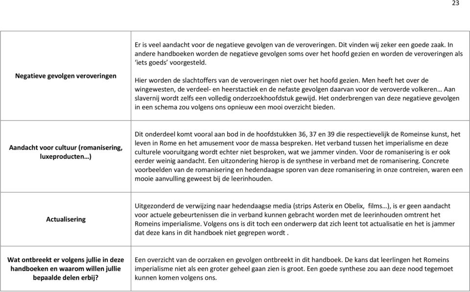 Negatieve gevolgen veroveringen Hier worden de slachtoffers van de veroveringen niet over het hoofd gezien.