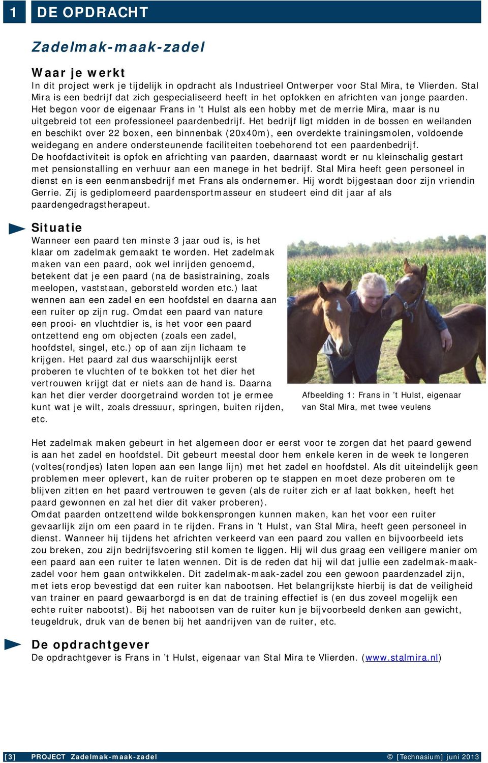 Het begon voor de eigenaar Frans in t Hulst als een hobby met de merrie Mira, maar is nu uitgebreid tot een professioneel paardenbedrijf.