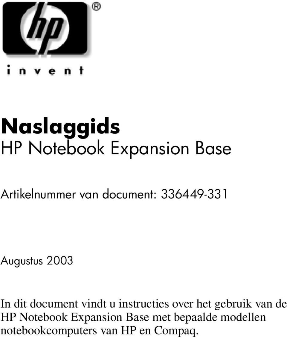 instructies over het gebruik van de HP Notebook Expansion