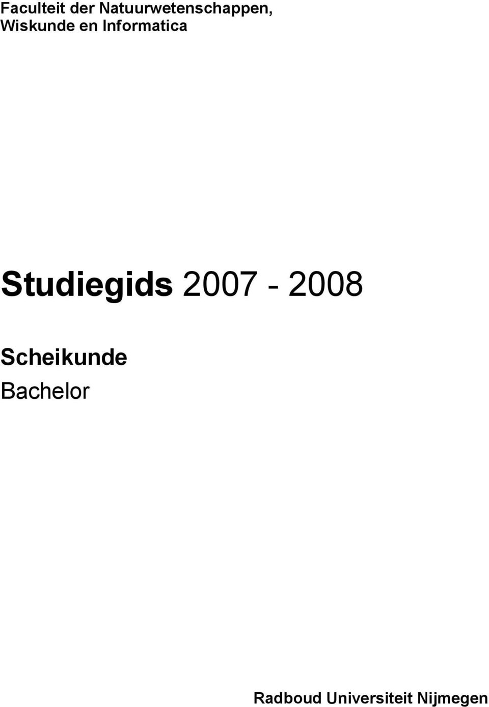 Informatica Studiegids 2007-2008