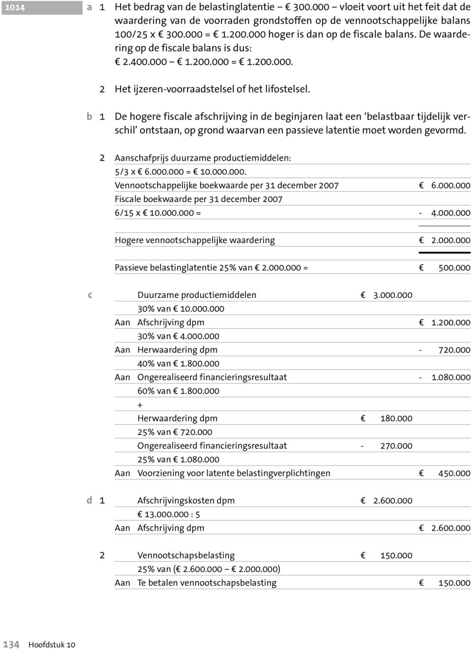 b 1 De hogere fiscale afschrijving in de beginjaren laat een belastbaar tijdelijk verschil ontstaan, op grond waarvan een passieve latentie moet worden gevormd.